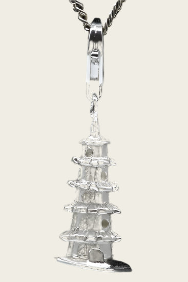 Silver Pagoda Temple Asia pendant and/or charm