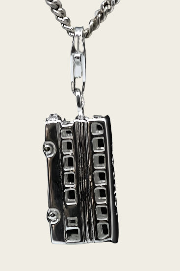 Silver Double Decker Bus Pendant and/or Charm