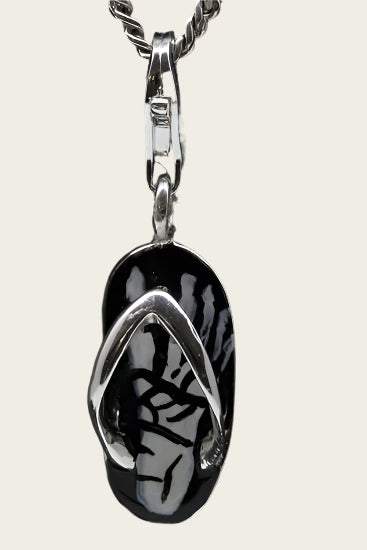 Zilveren Teenslipper skeletzool hanger en/of bedel