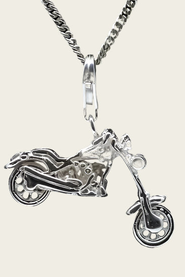 Silver Motor chopper pendant and/or charm