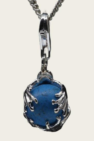 Zilveren Kikker op turquoise bal hanger en/of bedel