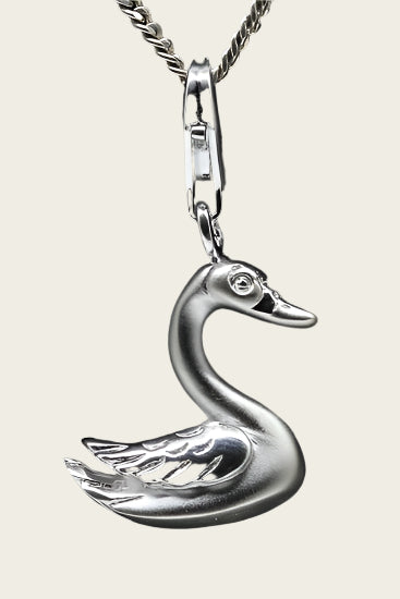 Silver Swan matt gloss pendant and/or charm