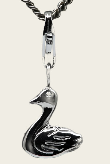 Zilveren Zwaan middel hanger en/of bedel