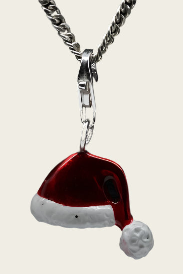 Zilveren Kerstmuts hanger en/of bedel