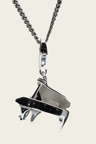 Silver Grand Piano Open Pendant and/or Charm