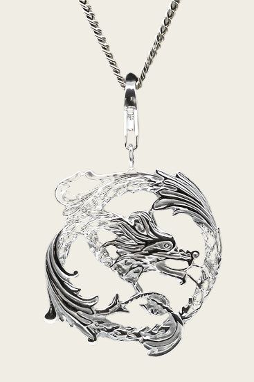 Silver Dragon large pendant and/or charm