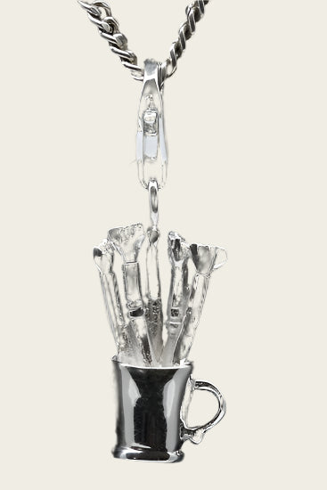 Silver Brushes set in holder pendant and/or charm
