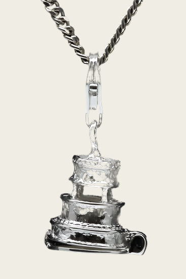 Silver Wedding Cake Openable Pendant and/or Charm