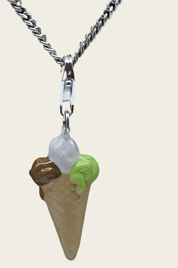 Silver Ice Cream 3D pendant and/or charm