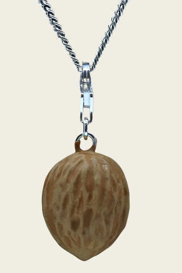 Silver Walnut brown pendant and/or charm