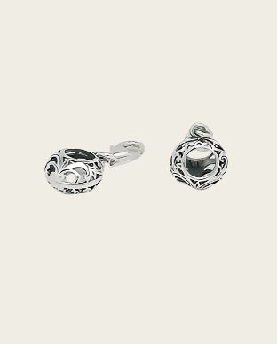 Silver open ball worked pendant and/or charm