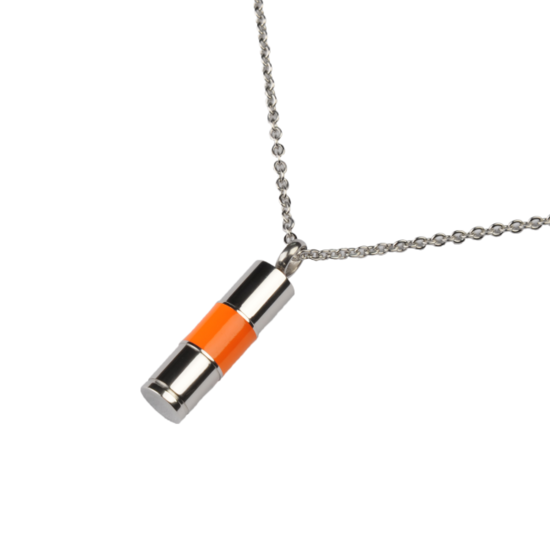 Stainless steel ashes jewelry orange Tube design commemorative pendant