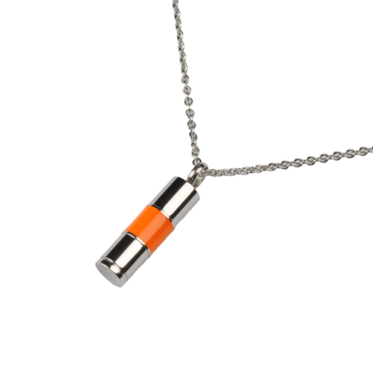 RVS assieraad oranje Koker design herdenkings hanger
