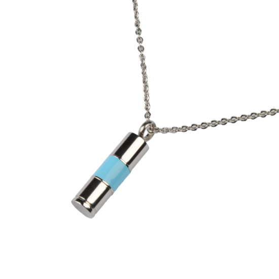 Stainless steel ash jewelry blue Koker design commemorative pendant