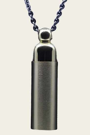 RVS As & Herdenking Koker ronde top goud ketting hanger
