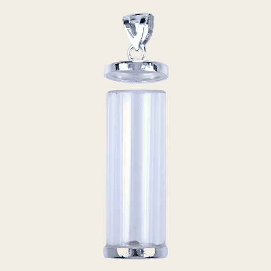 Silver Memorial Jewelry Pendant - Glass Tube