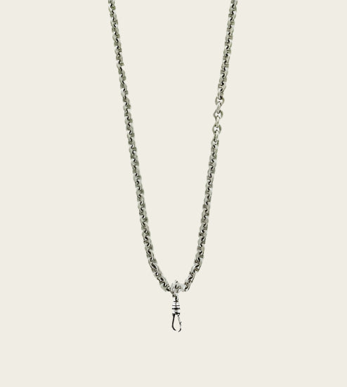 Medaillonketting ronde schakel grof 3,9 mm 60-65 cm zwaar verzilverd