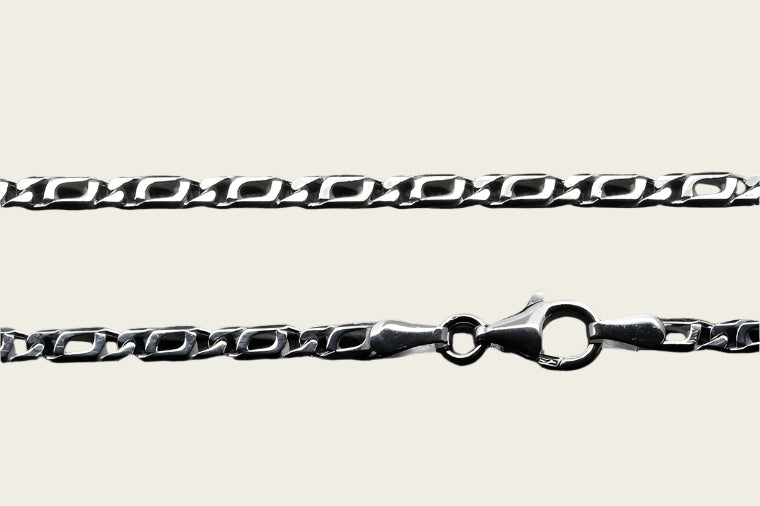 Zilveren Valkenoog ketting 2. standaard - dikte 2,7 mm - 42 cm
