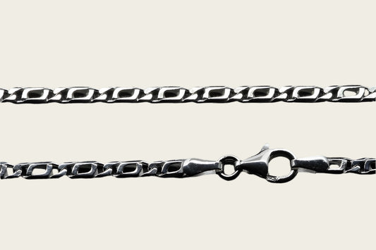 Zilveren Valkenoog ketting 2. standaard - dikte 2,7 mm - 42 cm