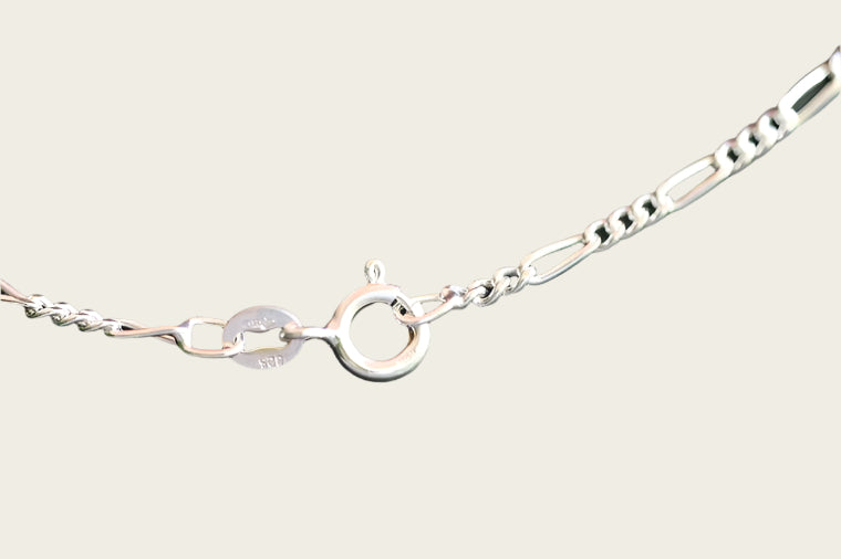 Silver chain figaro 4. coarse - thickness 3.7 mm - 45/50/60 cm