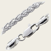 Zilveren Spiga - gerodineerd - ketting 2. standaard - dikte 2,5 mm - 42/45/50/60/70/80/90 cm