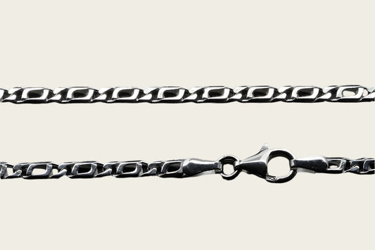Zilveren Valkenoog ketting 4. grof - dikte 4,2 mm - 45/60 cm