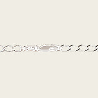Silver chain Gourmet wide - 3. medium - thickness 3.5 mm - 42/50 cm