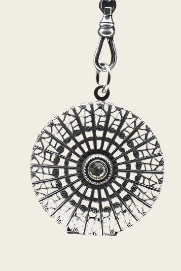 Foto medaillon Rond met Swarovski kristal 2 foto's ketting hanger zwaar verzilverd