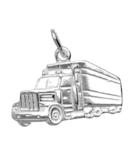 Silver Truck Necklace Pendant - Large
