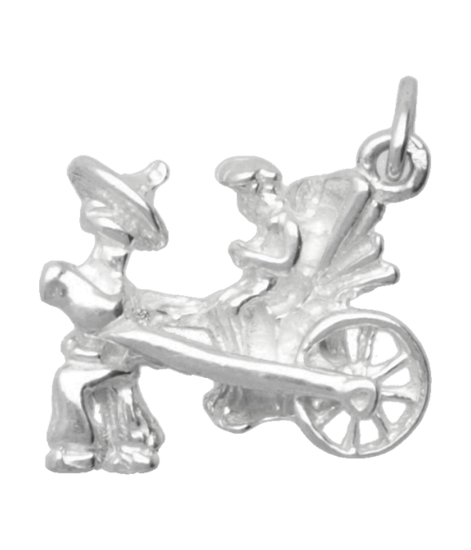 Zilveren Riksja ketting hanger