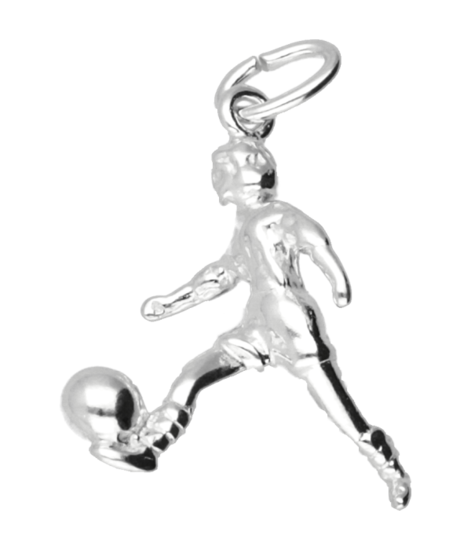 Zilveren Voetbalster ketting hanger
