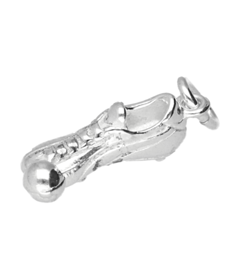 Zilveren Voetbalschoen ketting hanger - met bal