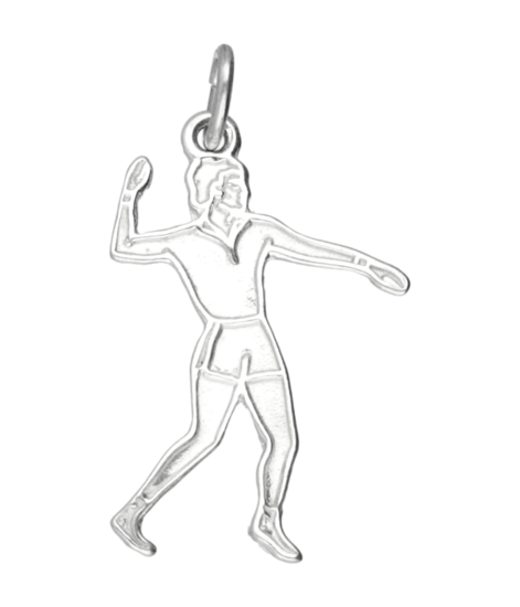 Zilveren Kaatser man vlak ketting hanger