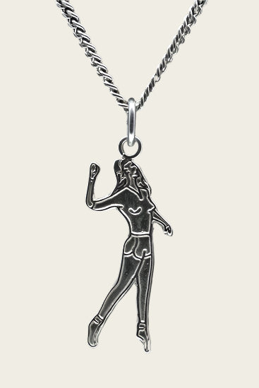 Zilveren Kaatser vrouw vlak ketting hanger