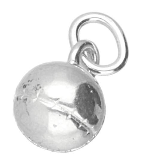 Zilveren Kaatsbal middel massief ketting hanger