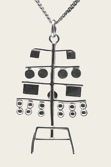 Zilveren Kaats scorebord groot ketting hanger