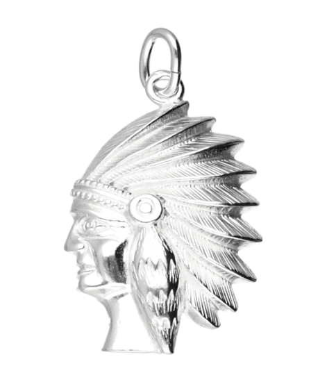 Zilveren Indiaan ketting hanger