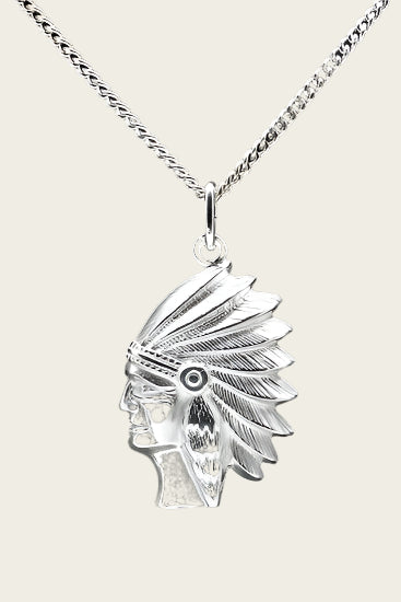 Zilveren Indiaan ketting hanger