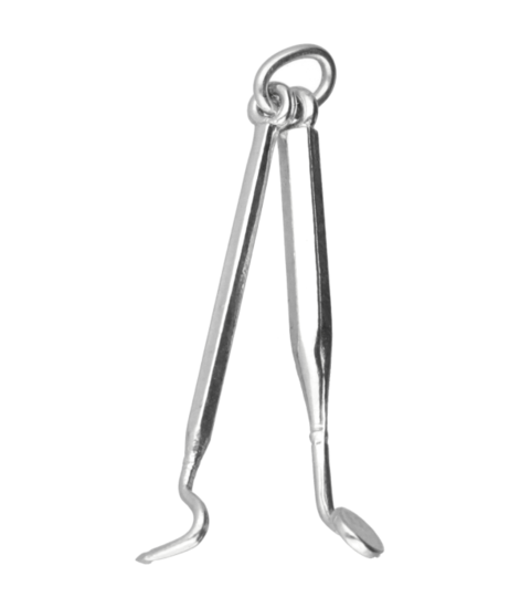 Zilveren Tandarts set ketting hanger