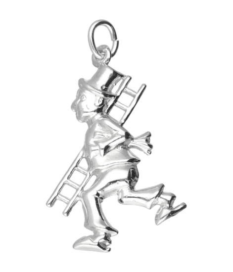 Zilveren Schoorsteenveger ketting hanger