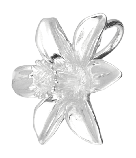 Zilveren Narcis ketting hanger