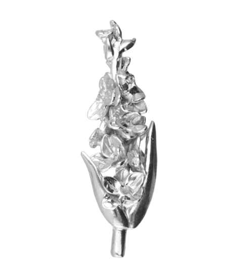 Silver Orchid Necklace Pendant