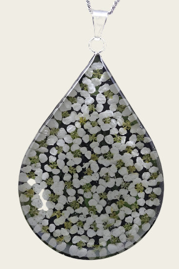 Silver Snowflake Drop Large Necklace Pendant