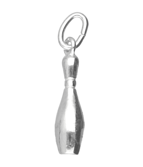 Zilveren Bowlingpin ketting hanger - groot
