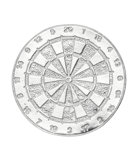 Silver Dartboard Necklace Pendant