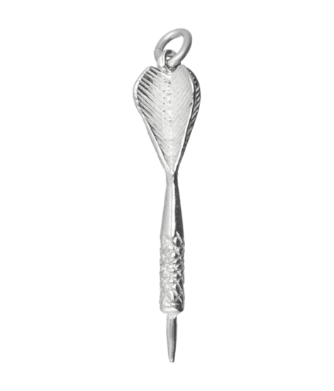 Zilveren Dartpijl groot ketting hanger