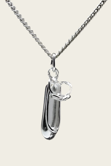 Zilveren Balletschoen ketting hanger - enkelstrik