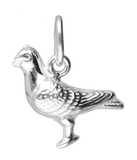 Zilveren Duif ketting hanger - klein