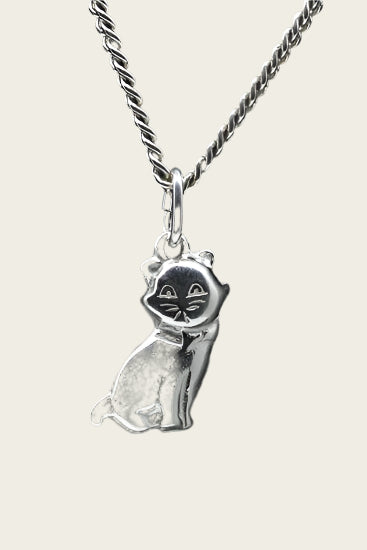 Zilveren Poes ketting hanger - 2