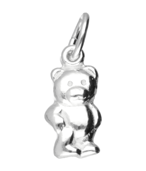 Zilveren Beer ketting hanger - staand